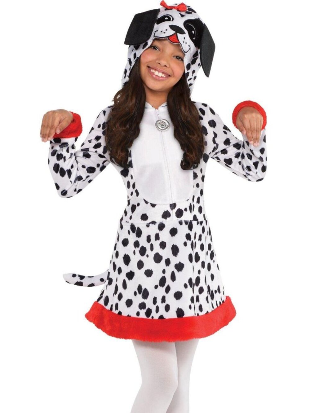 NEW amscan Dalmatian MARSHALL Dog Hooded Dress Costume GIRLS SMALL
